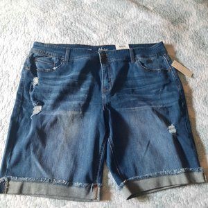 Style & Co size 18 distressed denim stretch shorts nwt